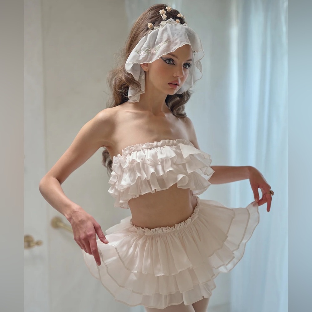 RARE Selkie Ruffle Panty Set / Dauphine Knickers & Dauphine Top in Teardrop 🩵